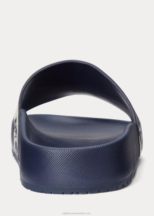 sandalias audrina de piel sintética con logo mujer azul marino refinado Ralph Lauren 2XR2V4993