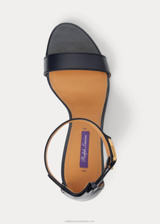 sandalias colson weington box de piel de becerro mujer marina marina Ralph Lauren 2XR2V9666