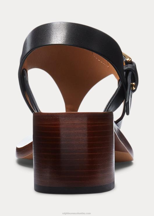 sandalias julie welington de piel de becerro mujer negro Ralph Lauren 2XR2V9649
