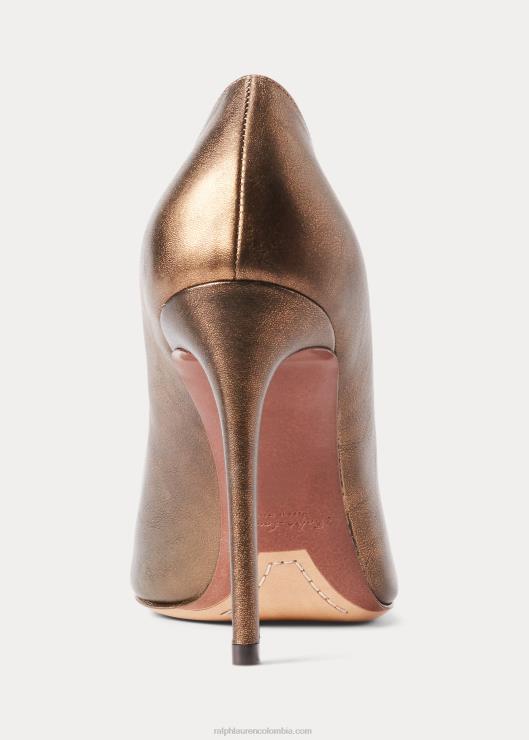 salón celia de piel de becerro metalizada mujer bronce Ralph Lauren 2XR2V9696