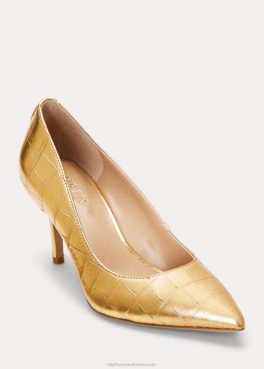 salón lanette de piel grabada metalizada mujer oro moderno Ralph Lauren 2XR2V5129