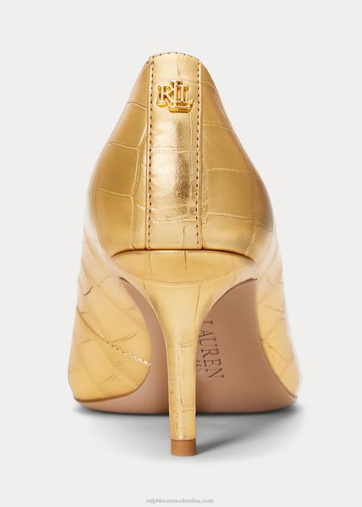 salón lanette de piel grabada metalizada mujer oro moderno Ralph Lauren 2XR2V5129