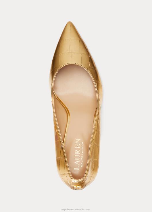 salón lanette de piel grabada metalizada mujer oro moderno Ralph Lauren 2XR2V5129