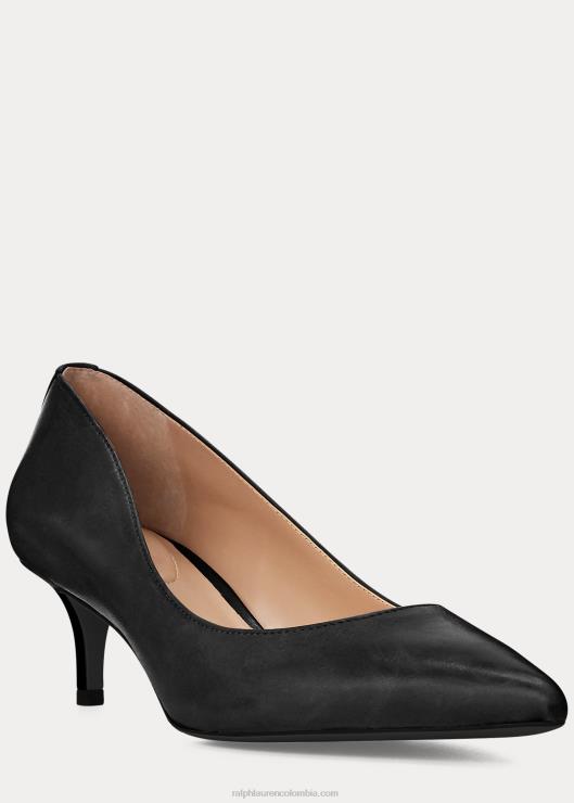 zapatos de tacón adrienne de cuero mujer negro Ralph Lauren 2XR2V5094