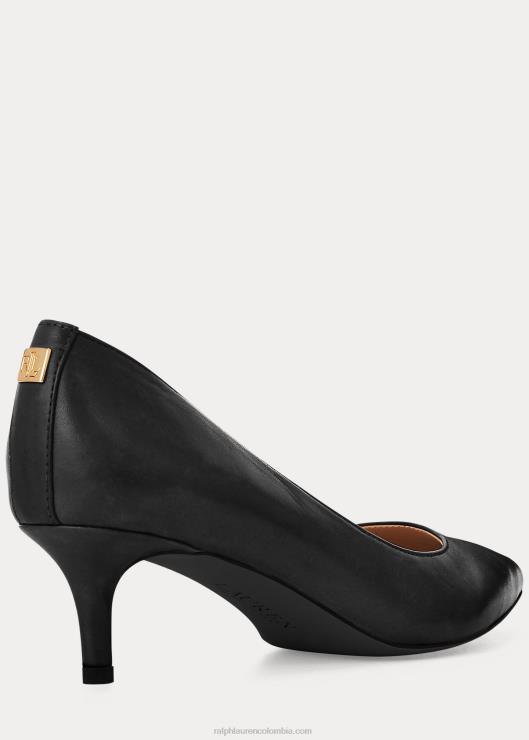 zapatos de tacón adrienne de cuero mujer negro Ralph Lauren 2XR2V5094