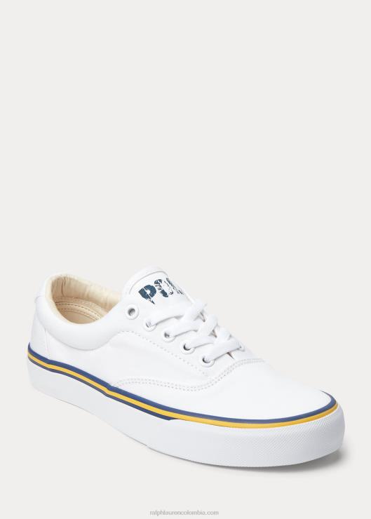 tenis con logo mujer blanco Ralph Lauren 2XR2V9621