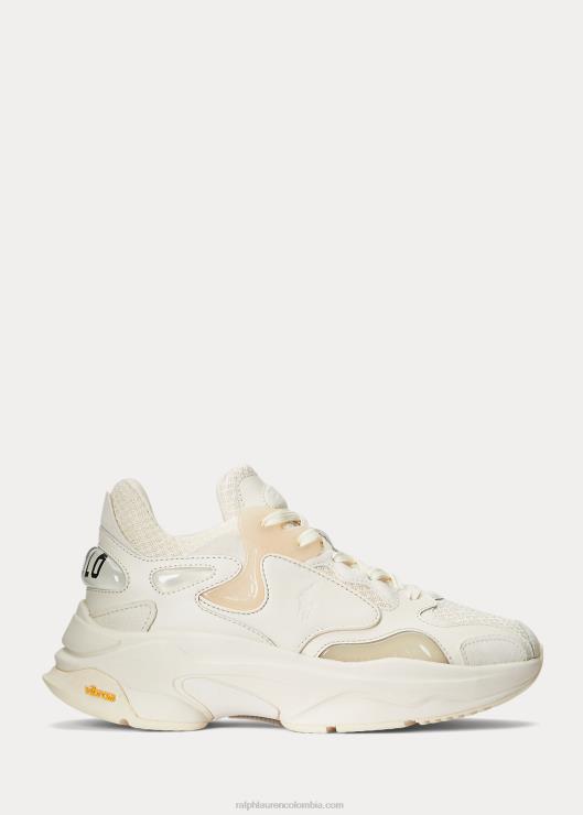 tenis de tecnología con logo mujer crema guía Ralph Lauren 2XR2V9623