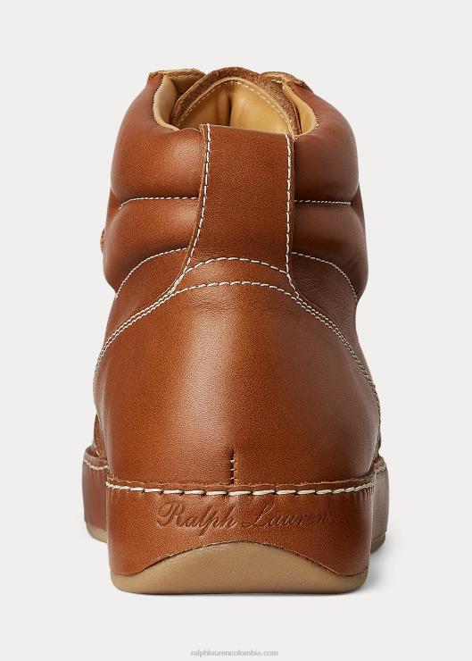 zapatillas altas Jaemyn de piel de becerro mujer oro real Ralph Lauren 2XR2V9692