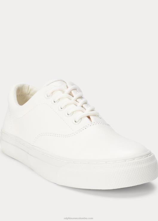 zapatillas bryn de piel mujer blanco Ralph Lauren 2XR2V5111