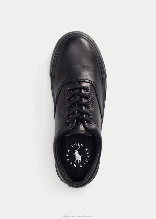 zapatillas bryn de piel mujer negro Ralph Lauren 2XR2V5112