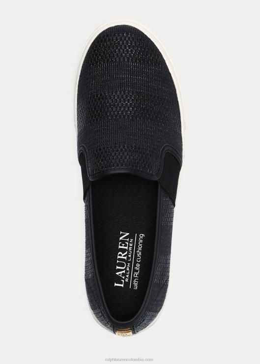 zapatillas sin cordones jinny tejidas mujer negro Ralph Lauren 2XR2V5082
