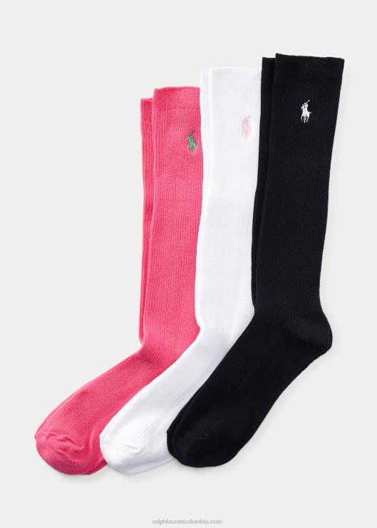 pack de 3 pantalones a la rodilla de canalé niños azul marino/blanco Ralph Lauren 2XR2V7256