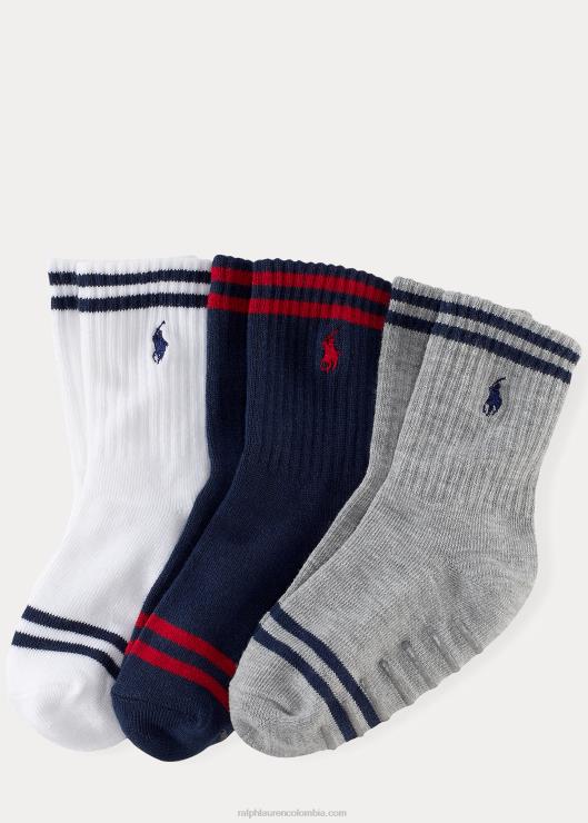 pack de 3 pares de calcetines a rayas niños blanco Ralph Lauren 2XR2V5961