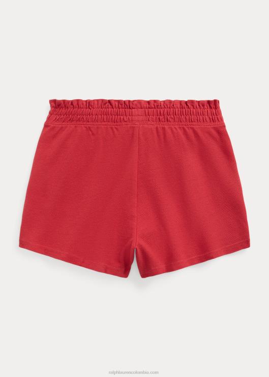 short piqué con volantes niños guindilla/cazador azul marino Ralph Lauren 2XR2V7188