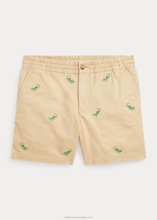 shorts chinos elásticos prepster de polo niños caqui de la vendimia Ralph Lauren 2XR2V6692