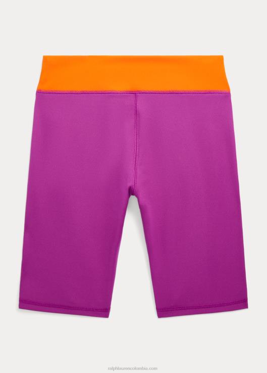 shorts ciclistas elásticos interlock con logo niños amanecer morado Ralph Lauren 2XR2V7119