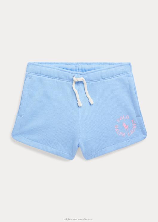 shorts de felpa con logo de pony grande niños bebe azul Ralph Lauren 2XR2V6802