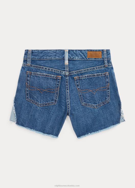 shorts de mezclilla de algodón con patchwork niños lavado de lyra Ralph Lauren 2XR2V7073