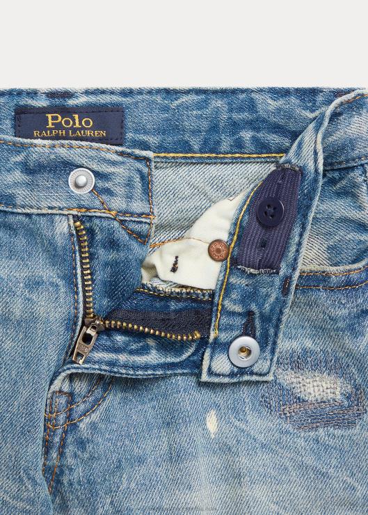 shorts de mezclilla desgastados sullivan slim niños lavado de plimpton Ralph Lauren 2XR2V9776