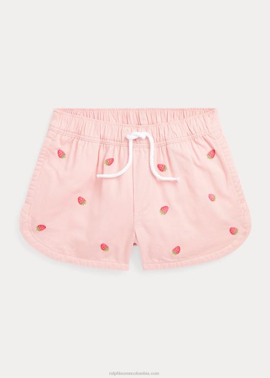 shorts de sarga de algodón con fresas niños rosa adirondack Ralph Lauren 2XR2V6705