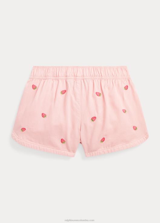 shorts de sarga de algodón con fresas niños rosa adirondack Ralph Lauren 2XR2V6705