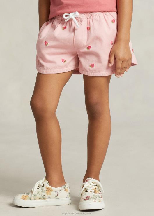 shorts de sarga de algodón con fresas niños rosa adirondack Ralph Lauren 2XR2V6705