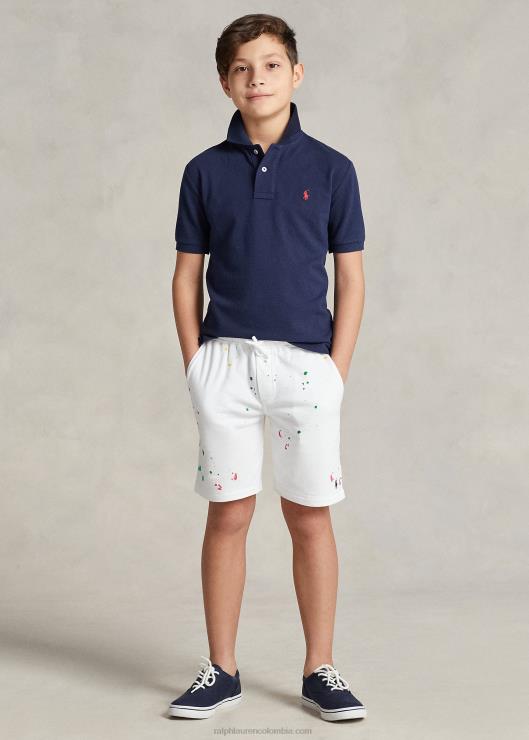 shorts spa de rizo con estampado de salpicaduras de pintura niños blanco Ralph Lauren 2XR2V6004