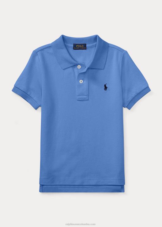 el icónico polo de malla niños azul Ralph Lauren 2XR2V5677