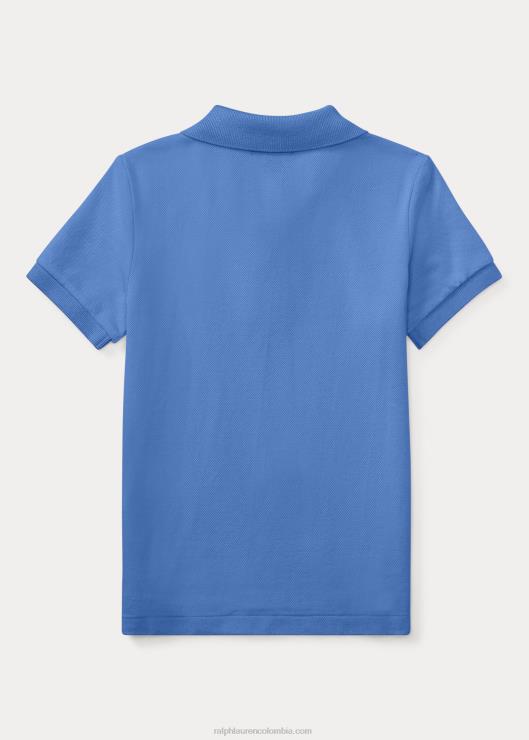 el icónico polo de malla niños azul Ralph Lauren 2XR2V5677