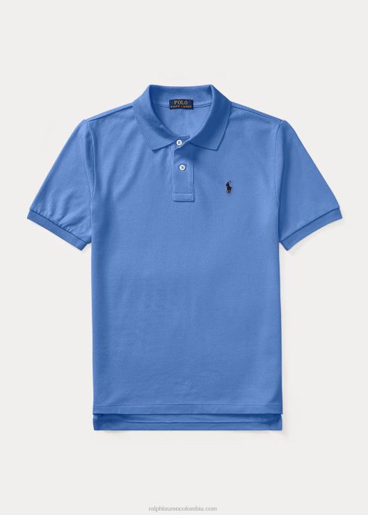 el icónico polo de malla niños azul Ralph Lauren 2XR2V6024