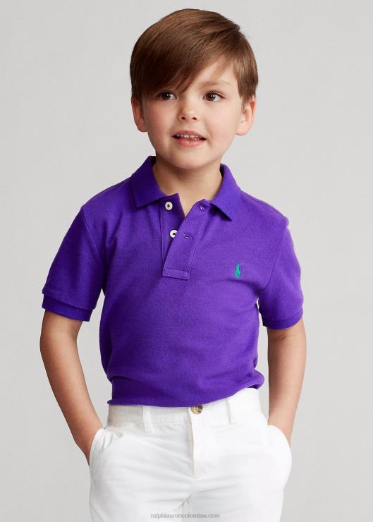 el icónico polo de malla niños chalé morado Ralph Lauren 2XR2V5689