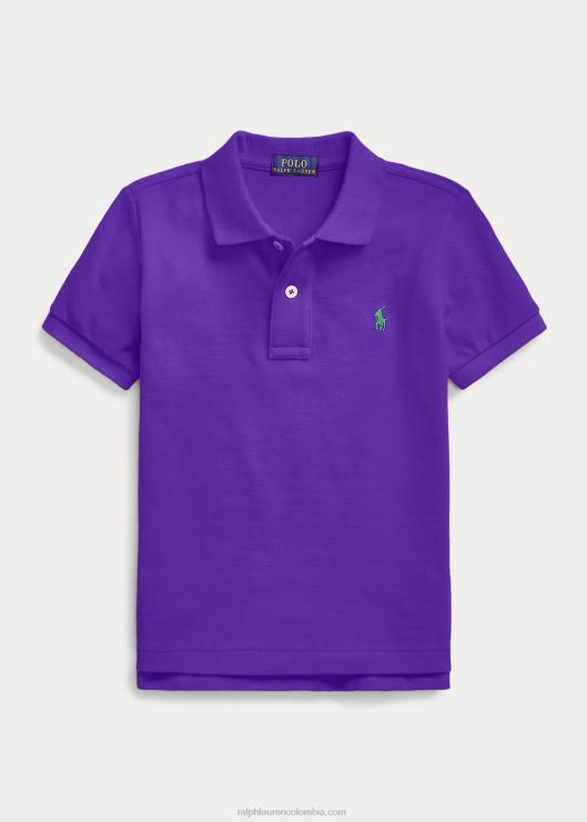 el icónico polo de malla niños chalé morado Ralph Lauren 2XR2V5689