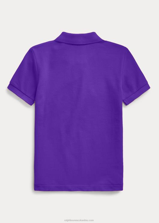 el icónico polo de malla niños chalé morado Ralph Lauren 2XR2V5689