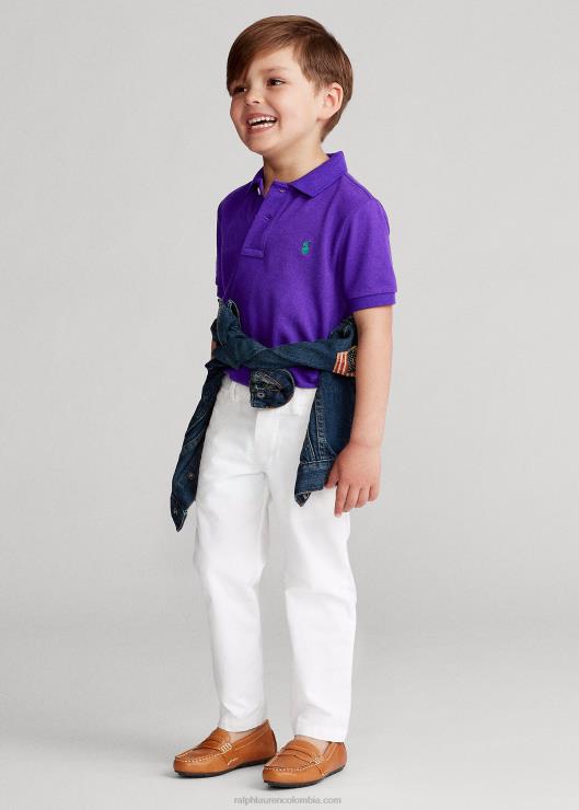 el icónico polo de malla niños chalé morado Ralph Lauren 2XR2V5689