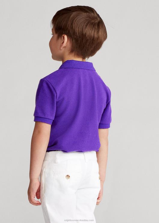 el icónico polo de malla niños chalé morado Ralph Lauren 2XR2V5689