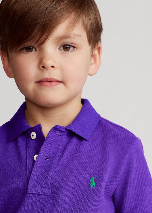 el icónico polo de malla niños chalé morado Ralph Lauren 2XR2V5689