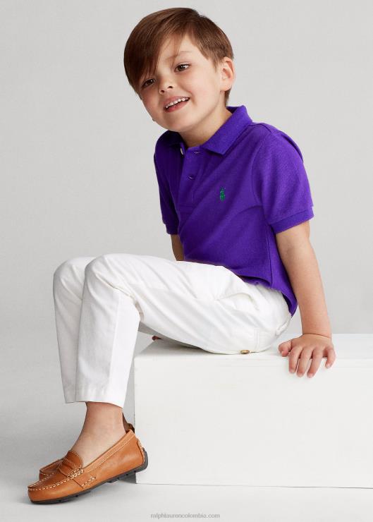 el icónico polo de malla niños chalé morado Ralph Lauren 2XR2V5689