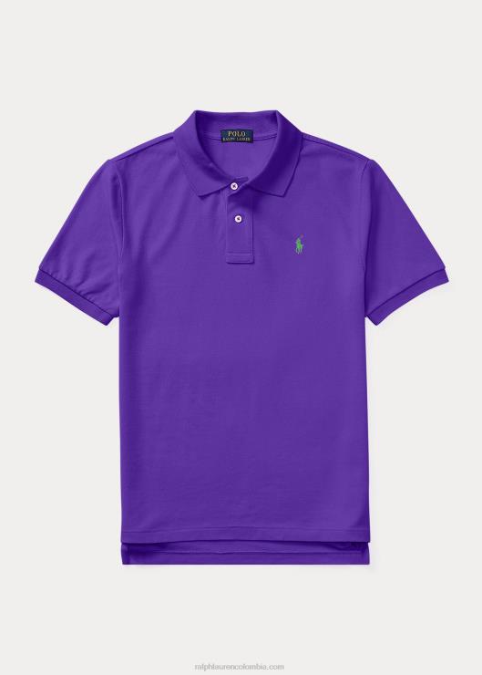 el icónico polo de malla niños chalé morado Ralph Lauren 2XR2V6040