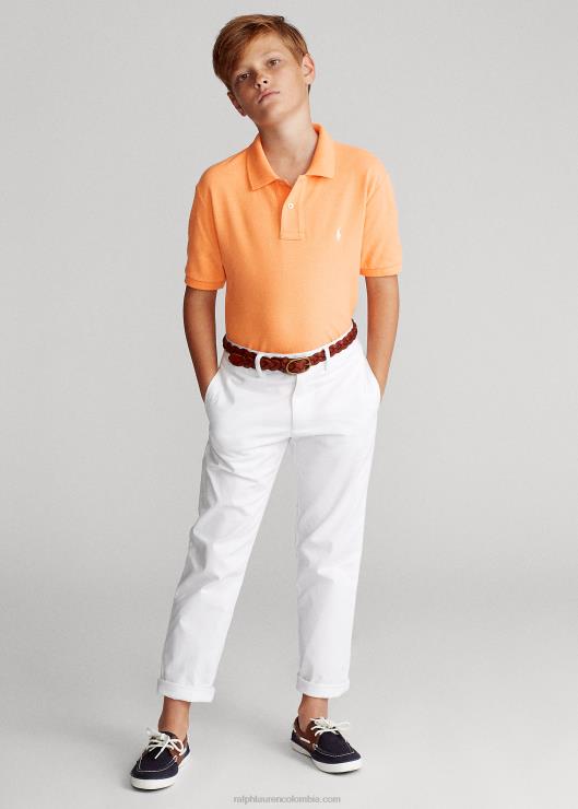 el icónico polo de malla niños clave oeste naranja Ralph Lauren 2XR2V6033