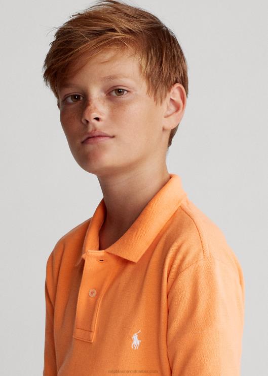 el icónico polo de malla niños clave oeste naranja Ralph Lauren 2XR2V6033