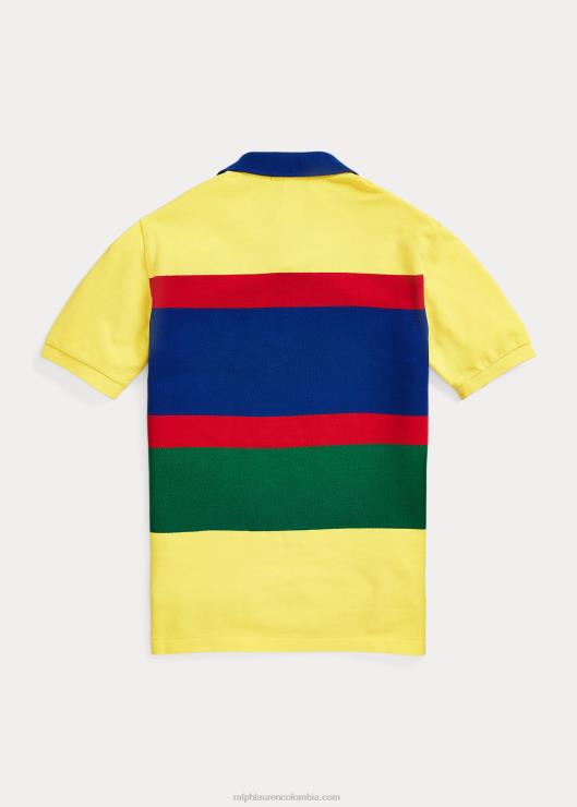 playera tipo polo a rayas con logo niños limón triturado multi Ralph Lauren 2XR2V9813