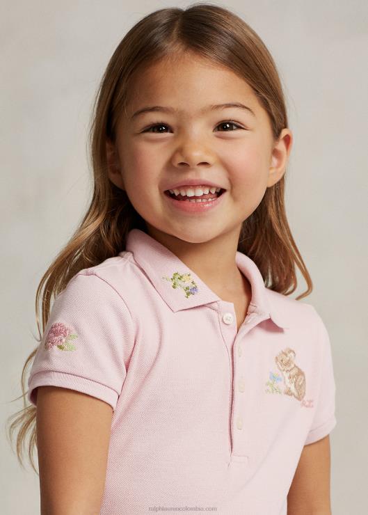 playera tipo polo con diseño de conejitos niños toque de rosa Ralph Lauren 2XR2V6731