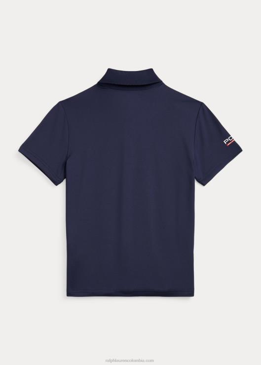 playera tipo polo de jersey elástico niños azul marino refinado Ralph Lauren 2XR2V9788