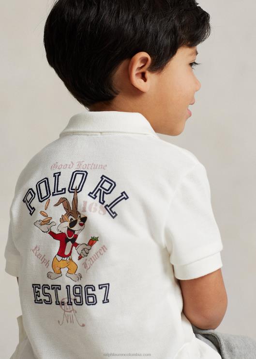 playera tipo polo de malla de algodón con diseño de año nuevo lunar niños nevis Ralph Lauren 2XR2V6438