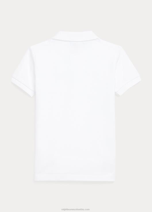 polo de malla de algodón con osito niños blanco Ralph Lauren 2XR2V6500