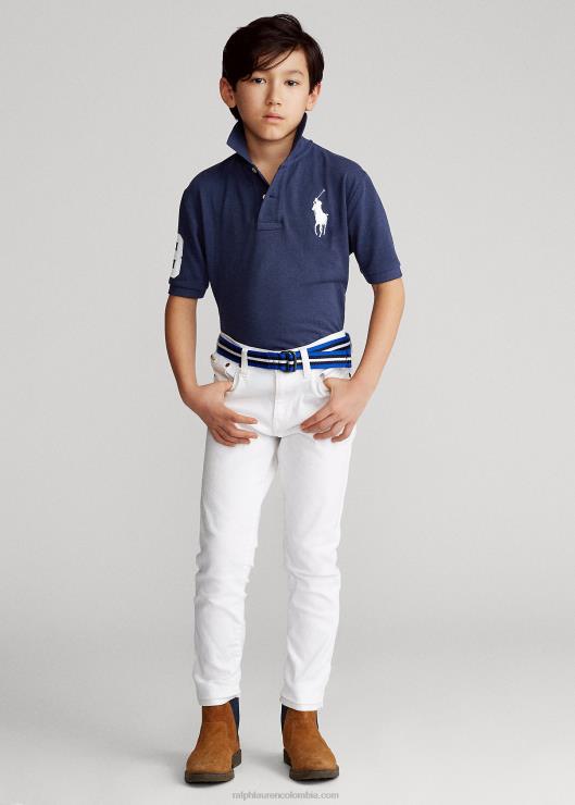 polo de malla de algodón con pony grande niños azul marino refinado Ralph Lauren 2XR2V6065