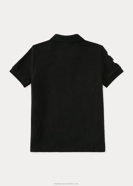 polo de malla de algodón con pony grande niños blanco negro Ralph Lauren 2XR2V5713