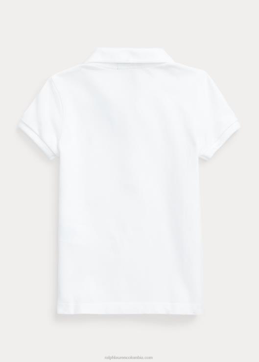 polo de malla de algodón elástico niños blanco Ralph Lauren 2XR2V6786