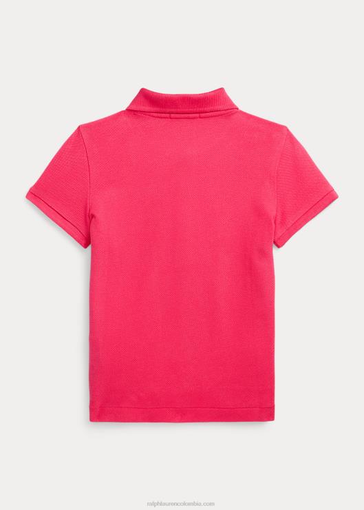 polo de malla de algodón elástico niños rosa vibrante Ralph Lauren 2XR2V9937