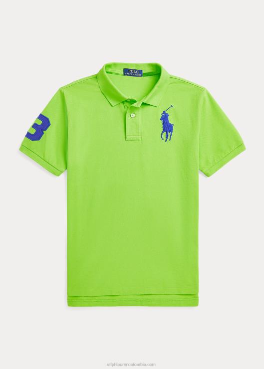 polo de malla de corte clásico big pony niños galaxia verde Ralph Lauren 2XR2V6627